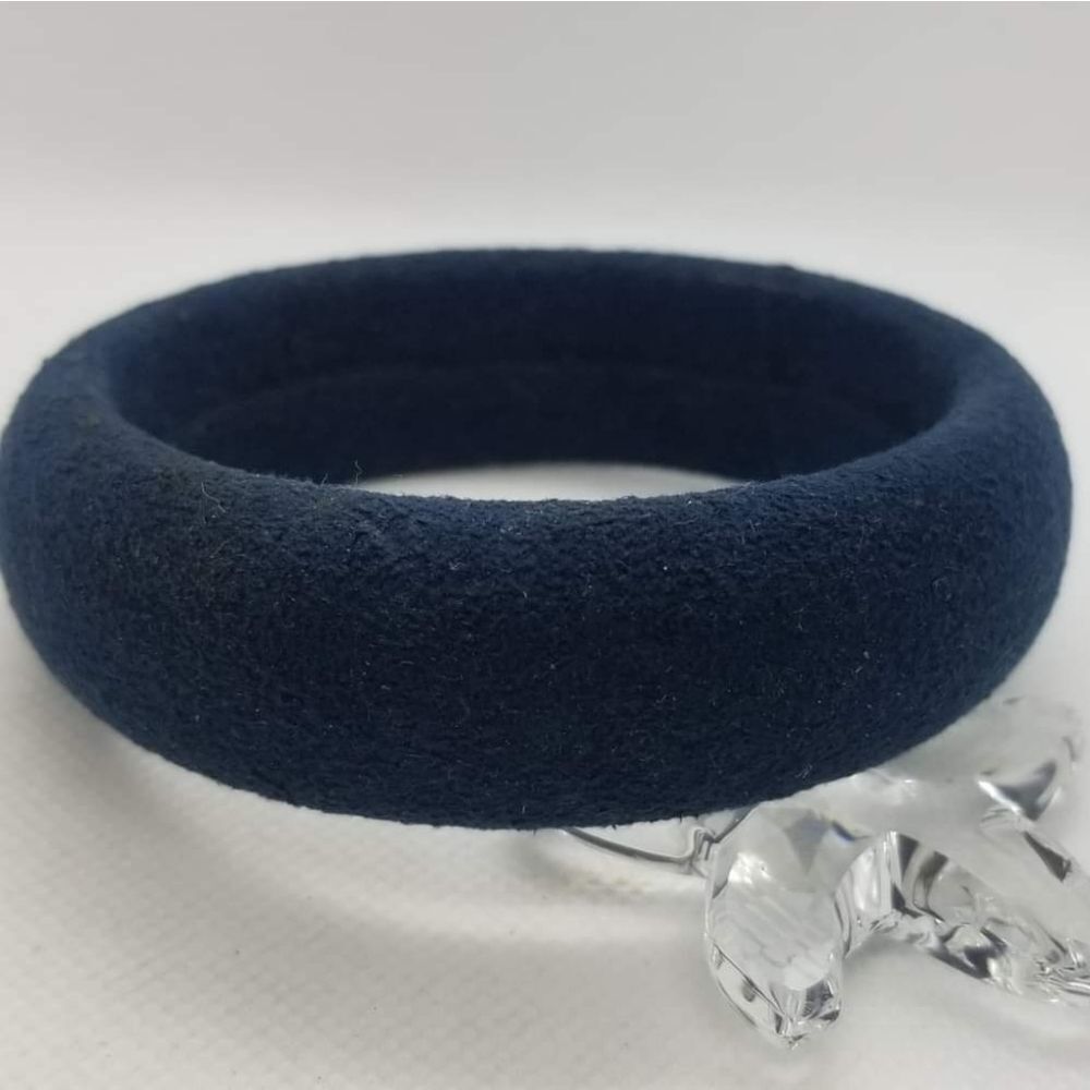 1970 upholstered felt bracelet blue